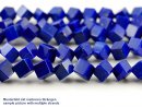 Cordon - Lapis, cube 6mm, perc&eacute; en diagonale, bleu /2040