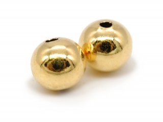 Intercalaire - Perles boule en argent 925, 6 mm plaqu&eacute; or, 2pcs /3005