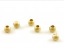 925/-silver connection pieces, spheres 4 mm, golden, frosted - 6 pcs/pack