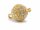 3370/ Rhine-stone screw clasp, golden-colored 14mm