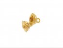 3373 / screw clasp, gold-plated, rhinestones, 8 mm