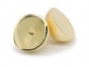 925/- Silver magnetic clasp, round, brushed 14 mm, gold colored /3553