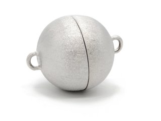 925er Silber Magnetkugelschlie&szlig;e mattiert 18 mm/3599