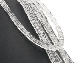 3993/ Rock crystal strand - cubes, 6 mm - 40 cm