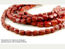 Jasper strand - hexagonal 11x16 - 14x18 mm red, length...