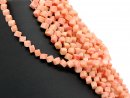 4444/ Coral (Imitation) strand - diagonally drilled cubes, pink, 6 mm