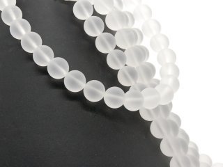 4570/ Rock crystal strand - matted, 12 mm - 41 cm