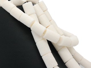 4611/ Coral (Imitation) strand - white, tube, 25x18 mm - 41 cm