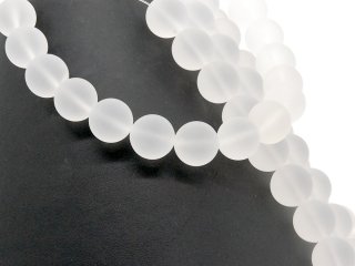 4649/ Rock crystal strand - matted, 16 mm - 40 cm