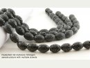 Lava Strang - Olivenform 25x18 mm schwarz, Länge 41 cm /5081