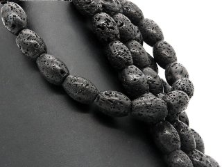 Cordon - Lave, forme d&acute;olive 15x20mm, noir /5082