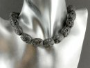 Lava Strang - Olivenform 15x20 mm schwarz, Länge 40 cm /5082