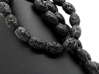 Pierced lava stones for jewellery in black