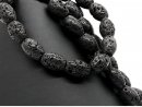 Pierced lava stones for jewellery in black