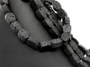 Durchbohrte, schwarze Lava-Kissen für Schmuck