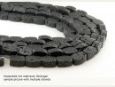 Lava strand - barrel shape, flat 15x20 mm black, length 39.5 cm /5114