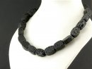 Lava strand - barrel shape, flat 15x20 mm black, length 39.5 cm /5114