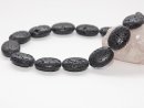 Cordon - Lave, ovale plat 30 x 22 mm noir, longueur 41,5...