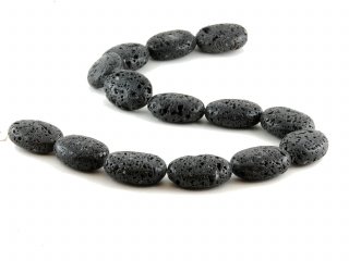 Lava Strang - oval, 22x30 mm, schwarz /5116