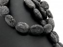 Coussins de lave noirs ajourés pour bijoux