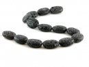 Lava strand - oval 22x30 mm black, length 41 cm /5116