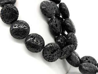 Durchbohrte, schwarze Lava-Kissen für Schmuck
