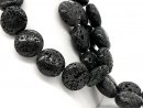 Durchbohrte, schwarze Lava-Kissen für Schmuck