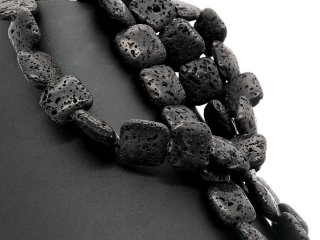 Coussins de lave noirs ajourés pour bijoux