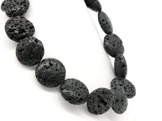 5130/ Lava strand - black, disks 25 mm - 41,5 cm