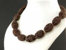  Lava strand - oval, brown, 22x30 mm /5150