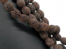 5153/ Lava strand - brown, olive-shaped, 20x25 mm - 41 cm