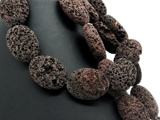 Pierres de lave percées pour bijoux, coussins rectangulaires