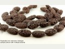 Cordon - Lave, coussins ovales 30 x 40 mm marron, longueur 41 cm /5154