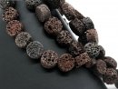 Durchbohrte Lavasteine für Schmuck, rechteckige Kissen