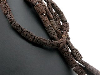 Pierres de lave percées pour bijoux, coussins rectangulaires