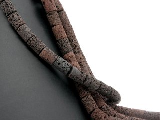 Cylindres de lave bruns et percés pour la fabrication de bijoux