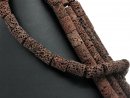 Pierced lava stones for jewellery, rectangular cushions