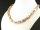 Cordon de perle biwa - bouton, plat 11x17 mm brun dor&eacute;, longueur 41 cm /7092