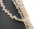 Cordon de perle de culture - baroque 7x9 mm blanc...