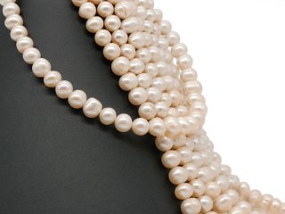 Culture Pearls strand - baroque 8x10 mm pink, length 38 cm /7244