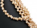 Culture pearl strand - baroque 8x10 mm champagne, length 40 cm /7249