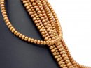 Cordon de perle de culture - bouton 4x6 mm brun...