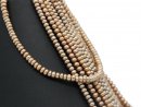 Culture pearls strand - button shape, 4x6 mm, golden...