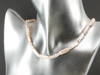 Cordon de perle biwa - 6x15 mm rose clair, longueur 41 cm /7285