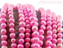 7446/ Cultured pearls strand - pink, 6x8 mm - 37 cm