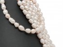 Cordon de perle de culture - baroque 9x12 mm rose clair, longueur 37 cm /7457