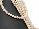7460/ Cultured Pearls strand - baroque, cream-ros&eacute; 8x9 mm
