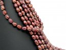 Cordon de perle de culture - barocque 8x12 mm rouge, longueur 38 cm /7627