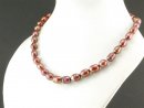 Culture pearl strand - baroque 8x12 mm red, length 38 cm /7627