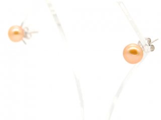 8017/ Stud - cultured pearls, 8 mm orange